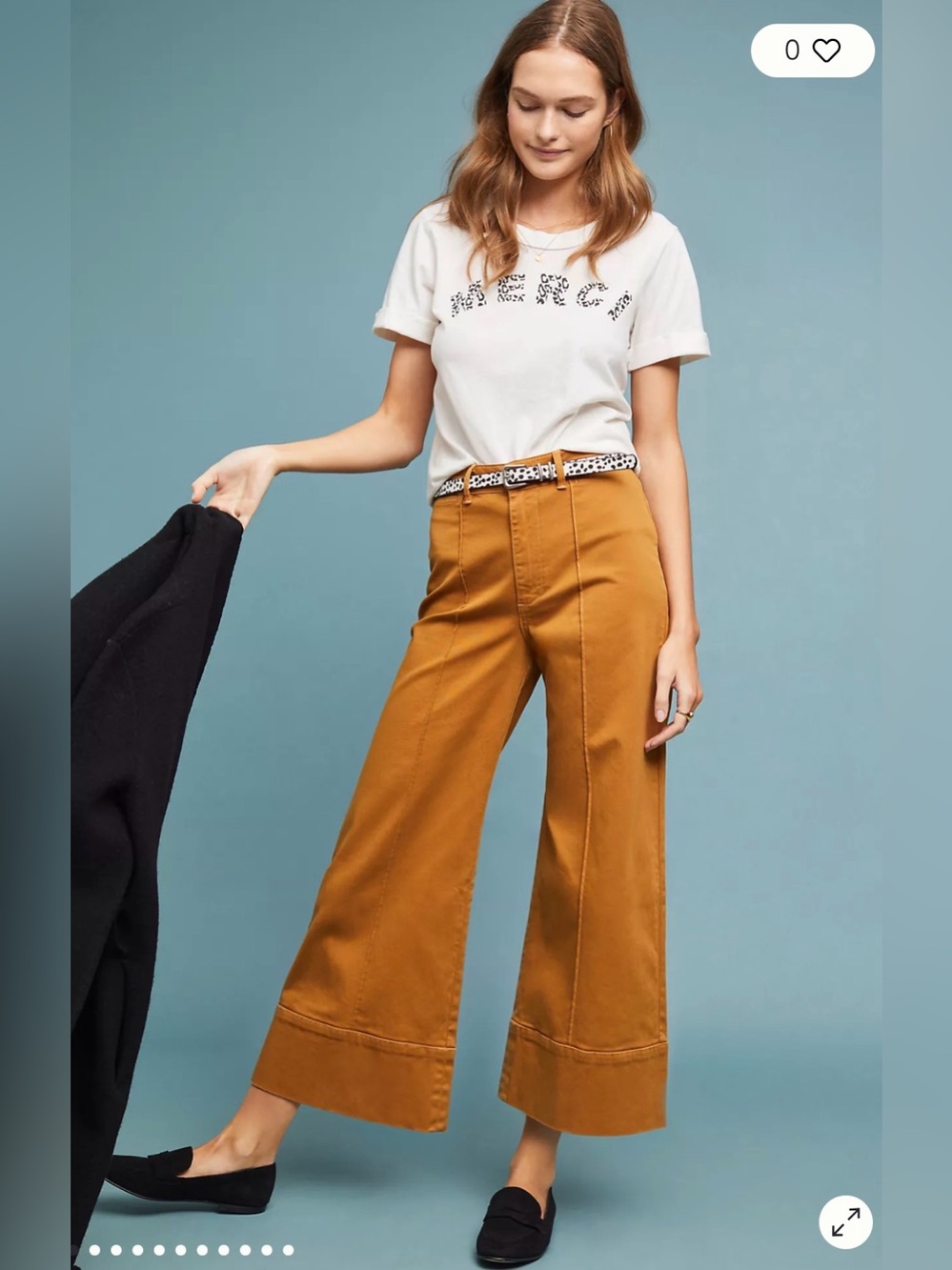 Anthropologie Cropped Wide-Leg Chino Trousers Size 2